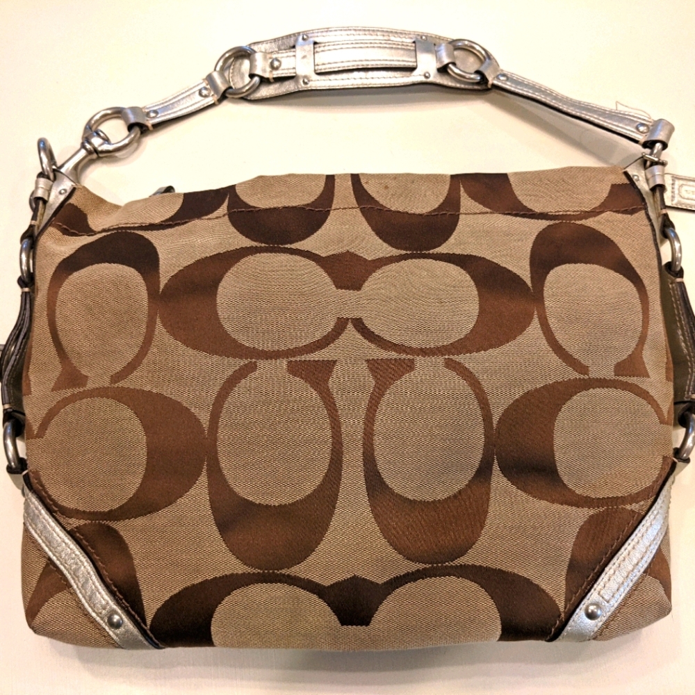 Large gold Coach purse